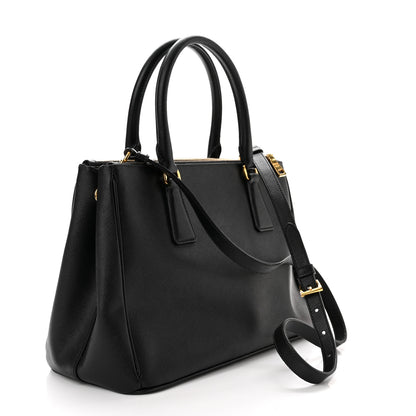 Prada Saffiano Small Galleria Double Zip Tote Black 3 of 9
