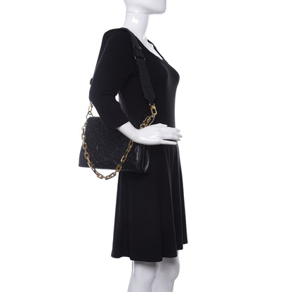 Louis Vuitton Lambskin Embossed Monogram Coussin PM Black 2 of 11