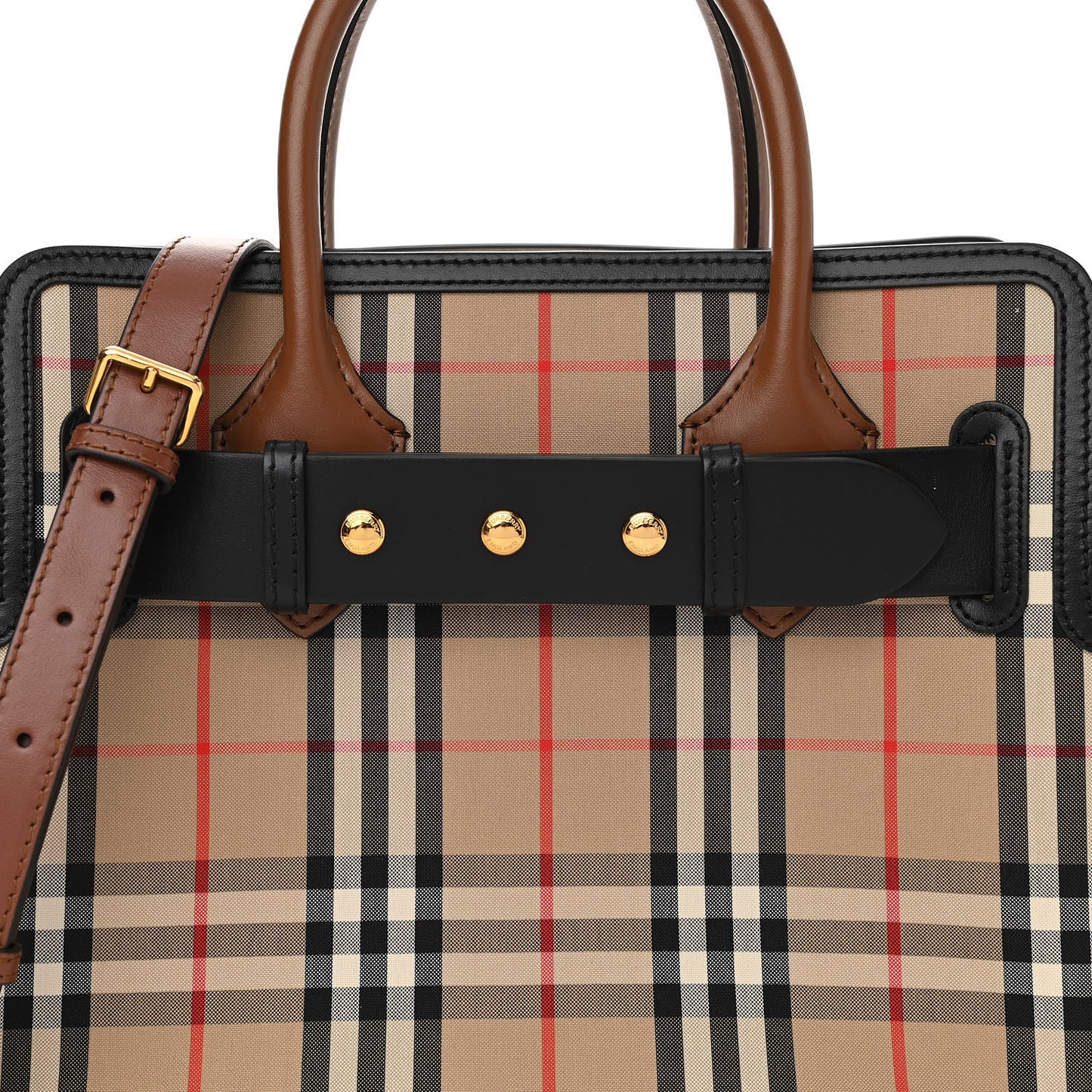 Calfskin Vintage Check Triple Stud Mini Belt Bag Archive Beige