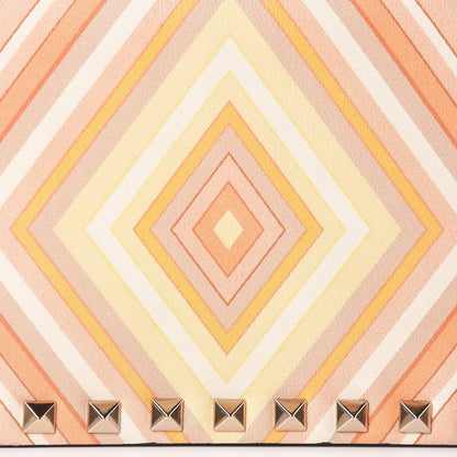 Valentino Garavani Vitello Native Couture 1975 Rockstud Wallet on Chain Mandarin Sorbet 9 of 11