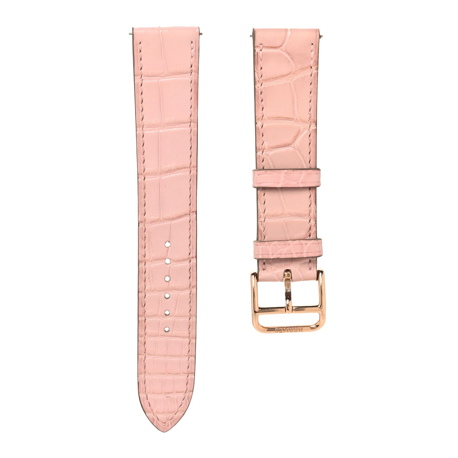 Hermes Matte Alligator Cape Cod Watch Strap Rose Pale 1 of 6