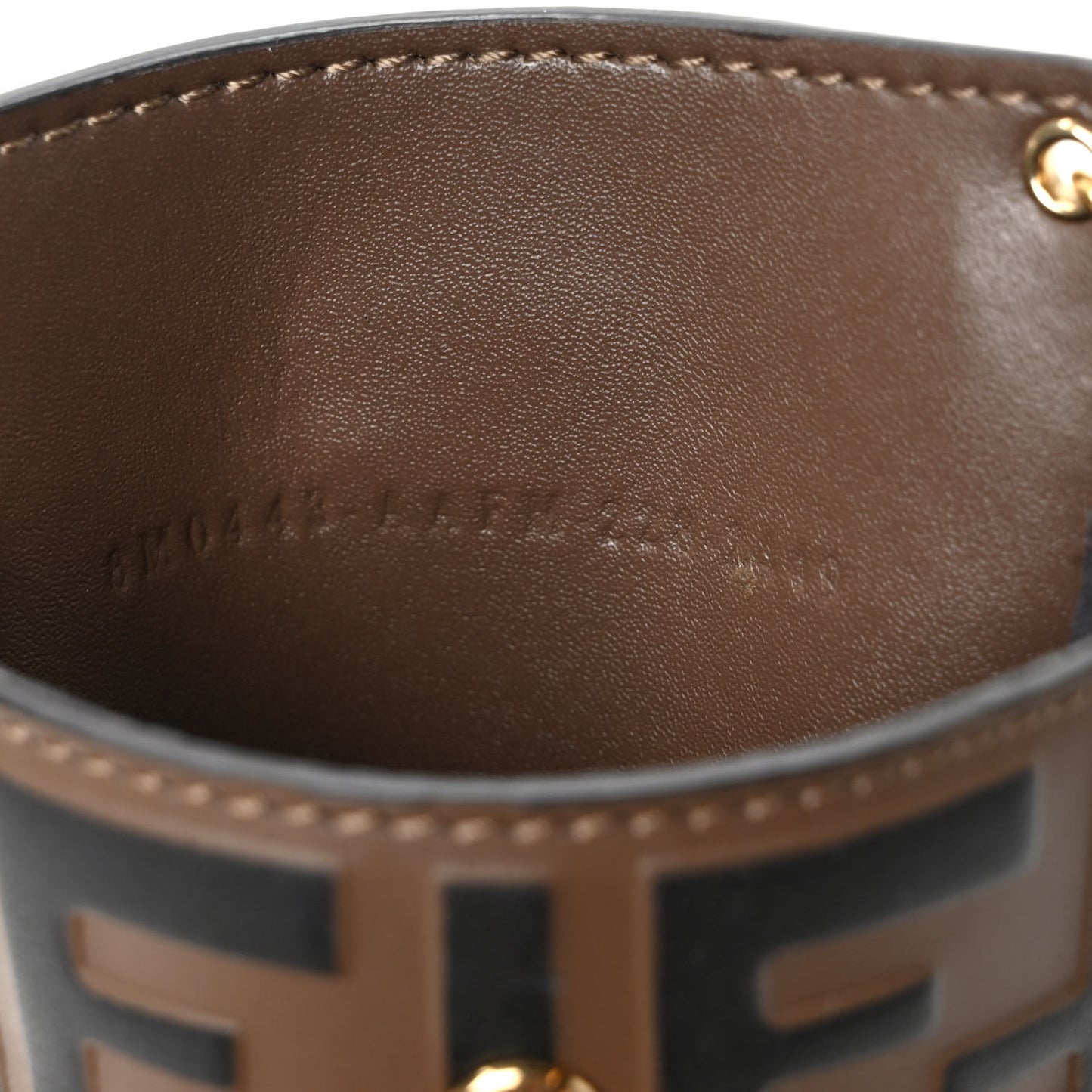 Vitello Soft F is Fendi Bi-Color FF 1974 Embossed Phone Pouch Maya Black