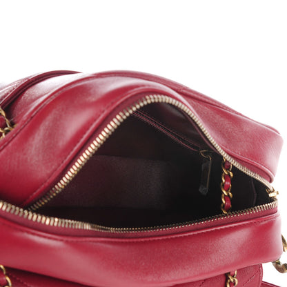 Chanel Lambskin Chevron Large Camera Case Burgundy 5 of 7