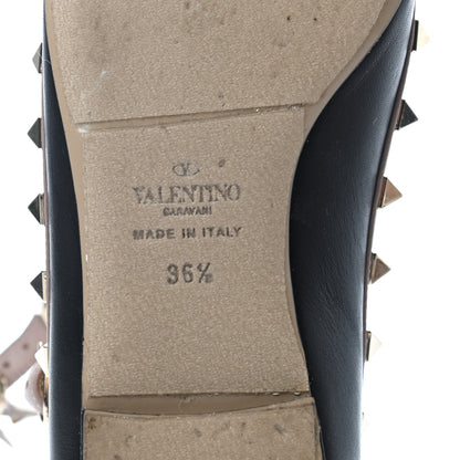 Valentino Garavani Nappa Rockstud Cage Ballerina Flats 36.5 Black Poudre 5 of 6
