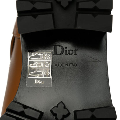 Christian Dior Calfskin Embossed Dior Quest 35mm Biker Boots 39 Natural 7 of 20