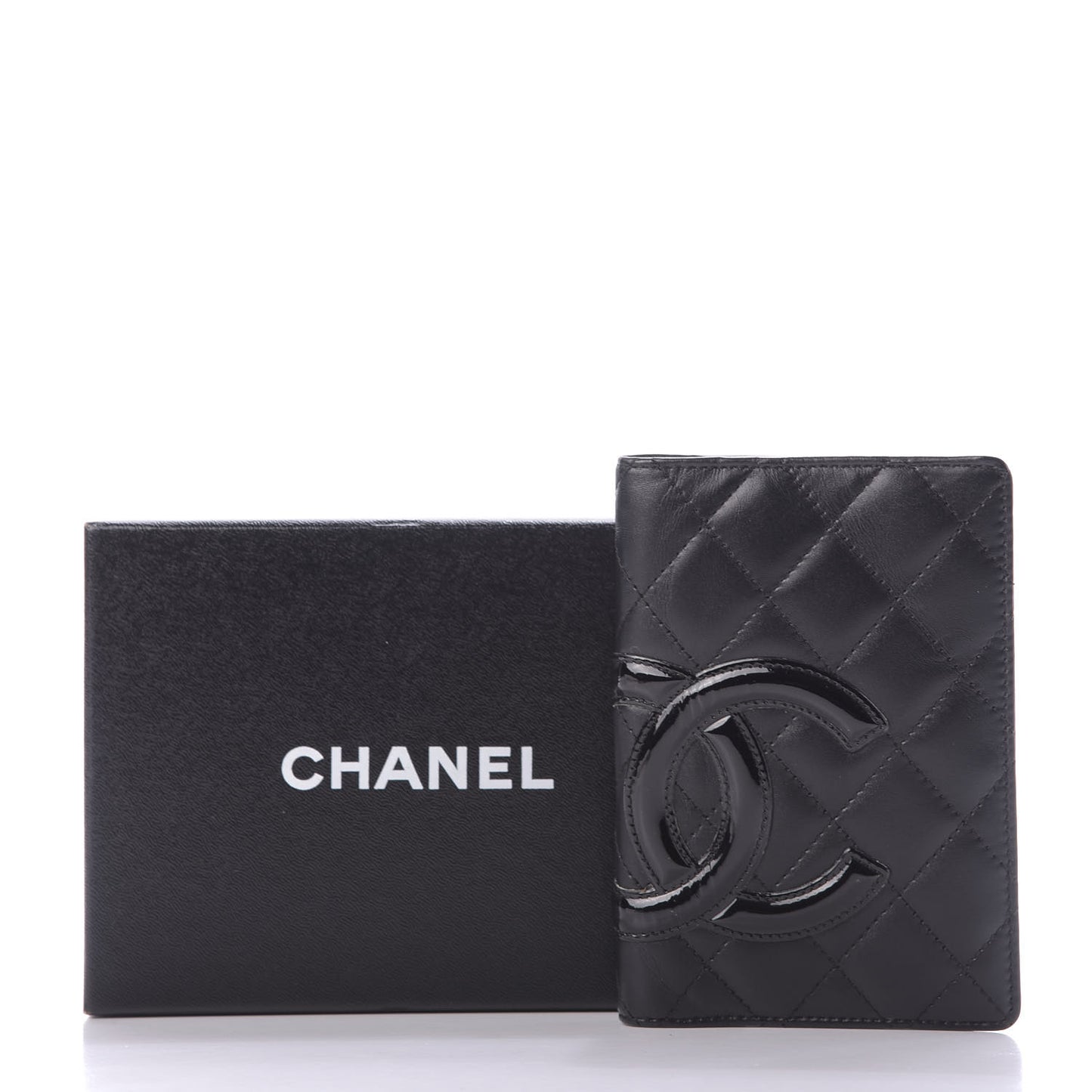 Calfskin Quilted Small Cambon Agenda Planner Black