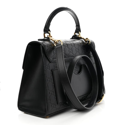 Gucci Guccissima Signature Small Padlock Top Handle Bag Black 3 of 10