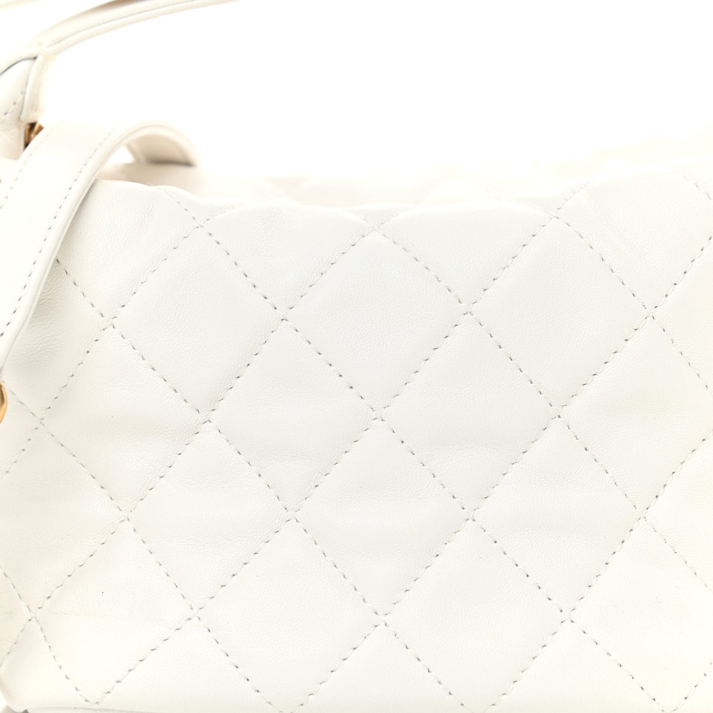 Lambskin Quilted Small Perfect Meeting Hobo White