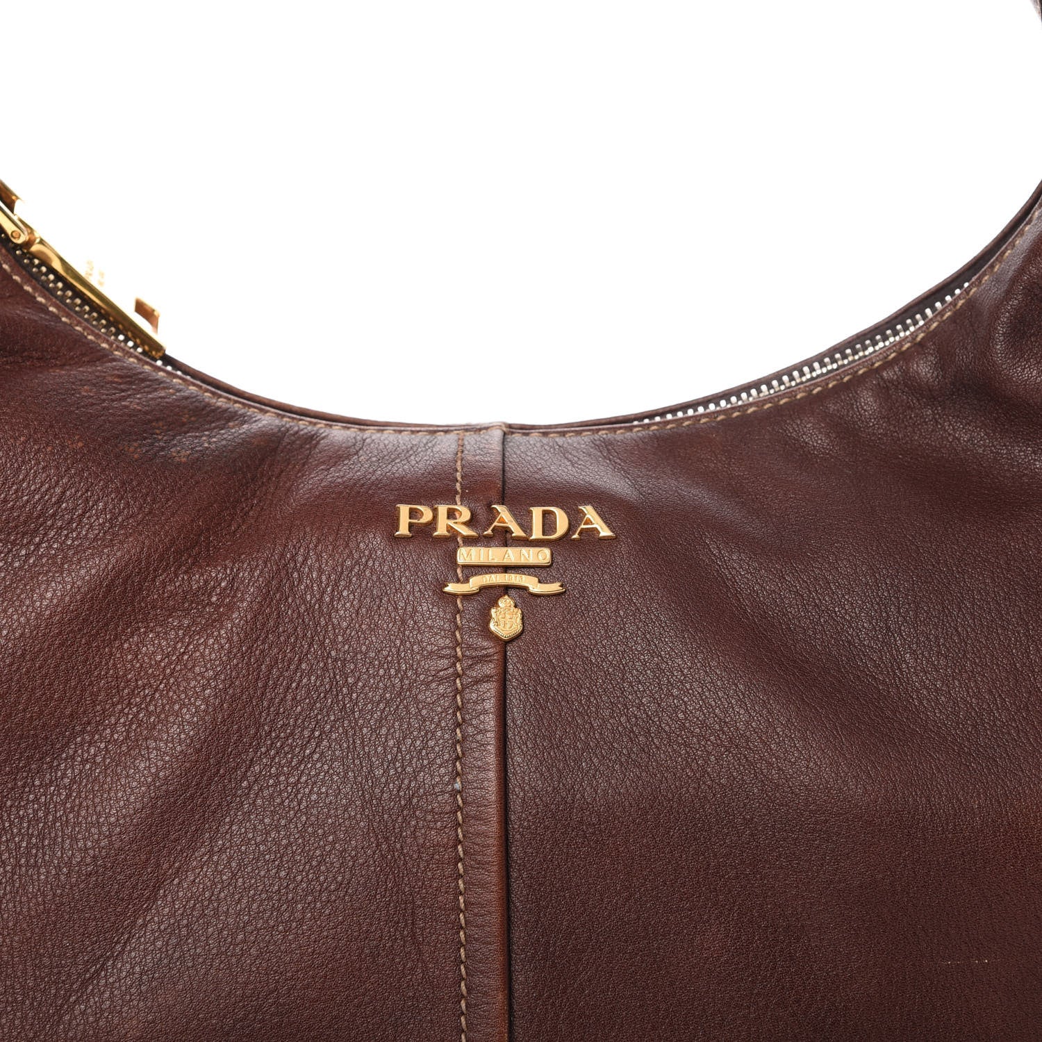 Prada Soft Calf Hobo Nocciolo 10 of 12