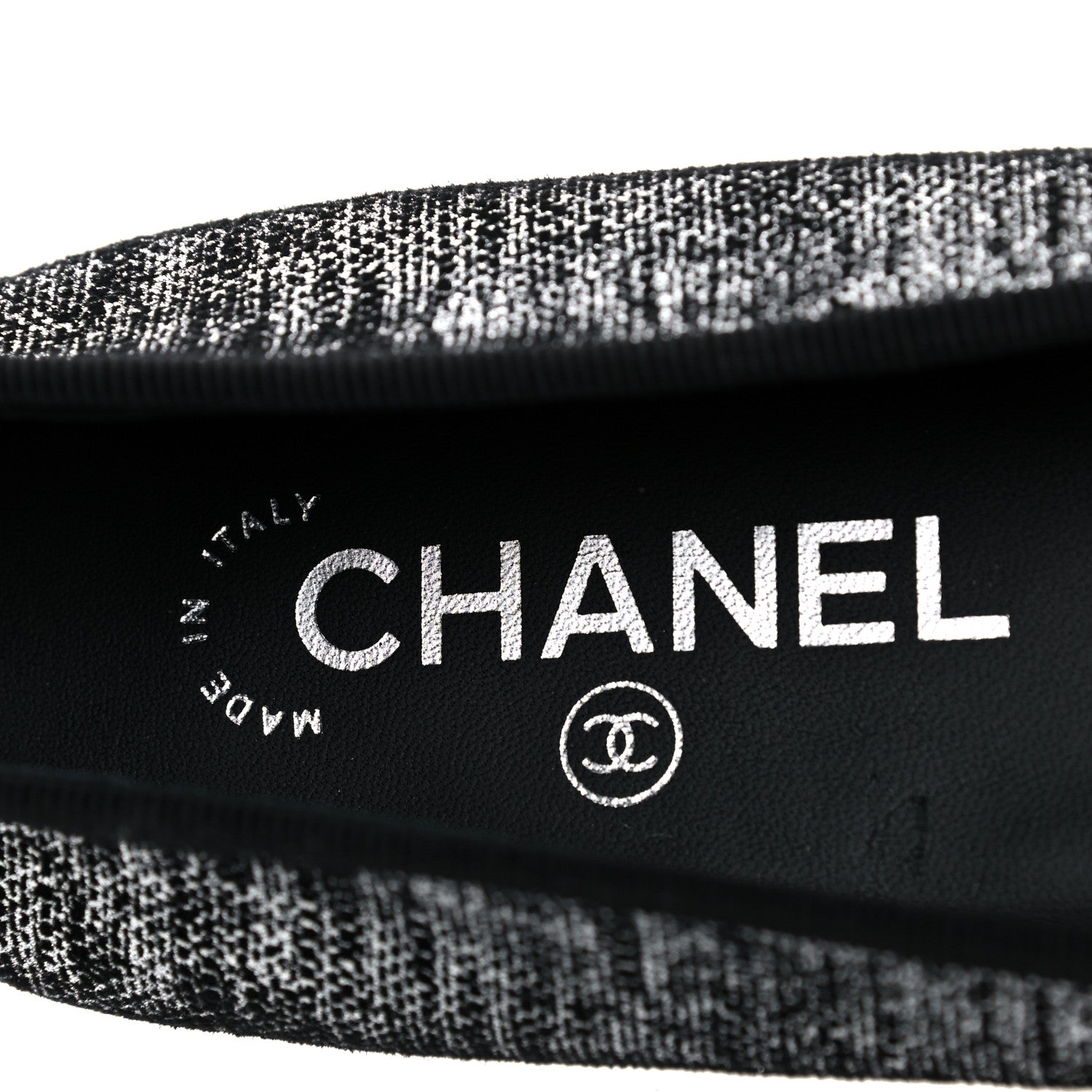 Chanel Suede Kidskin Grosgrain Cap Toe Ballerina Flats 41 Silver Black 7 of 9