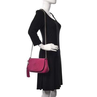 Gucci Cellarius Calfskin Medium Soho Flap Crossbody Bright Bouganville 2 of 9
