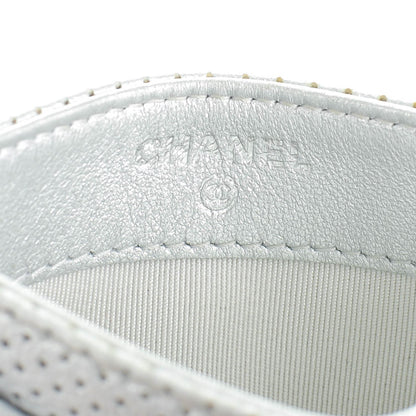 Chanel Perforated Lambskin Quilted Card Holder Light Silver 7 of 8