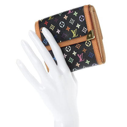 Louis Vuitton Monogram Multicolor Porte-Monnaie Billets Wallet Black 2 of 13