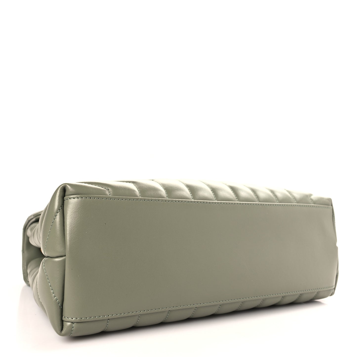 Calfskin Y Quilted Monogram Medium Loulou Chain Satchel Light Sage