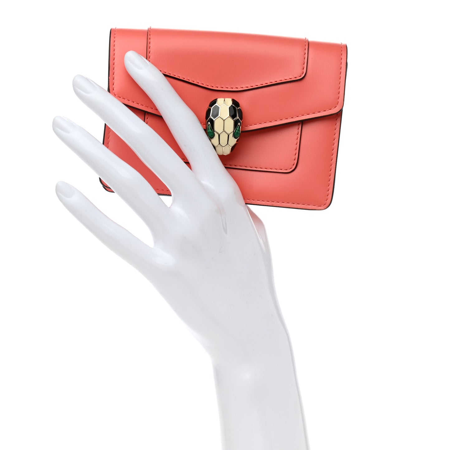 Calfskin Serpenti Forever Card Holder Pink