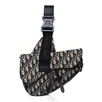 Christian Dior Oblique Mens Saddle Bag Blue 1 of 8