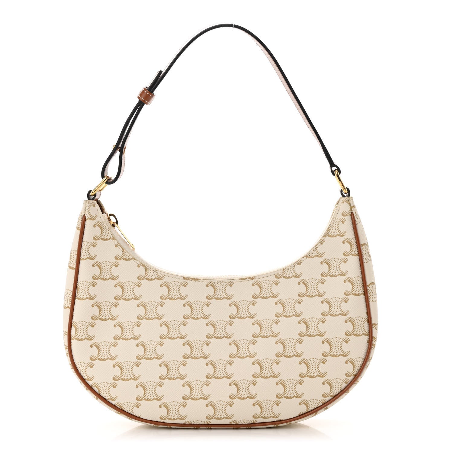 Celine Canvas Calfskin Ava Triomphe Shoulder Bag White 1 of 12