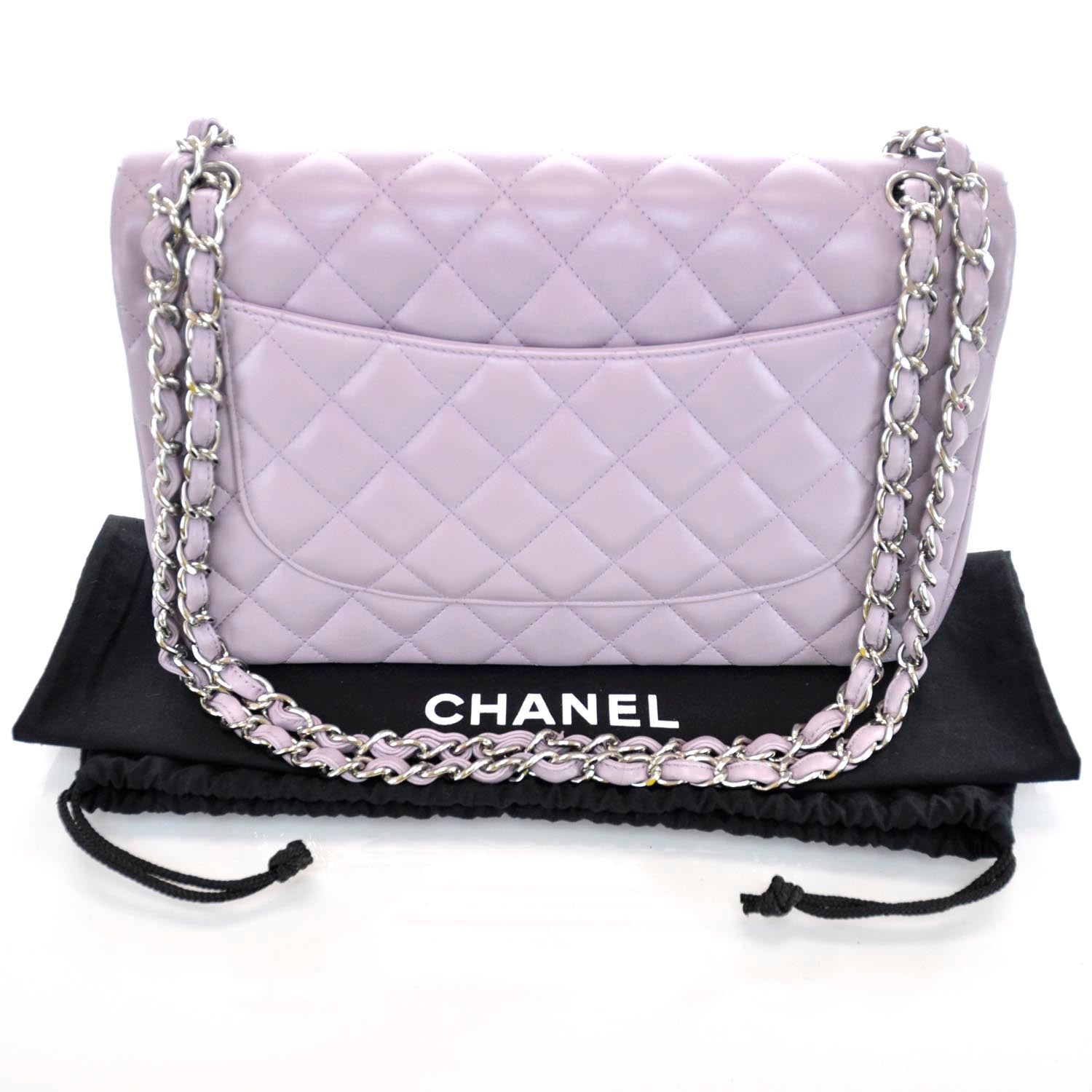 Chanel Lambskin Quilted Jumbo Double Flap Lilac 3 of 12