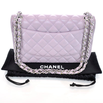 Chanel Lambskin Quilted Jumbo Double Flap Lilac 3 of 12