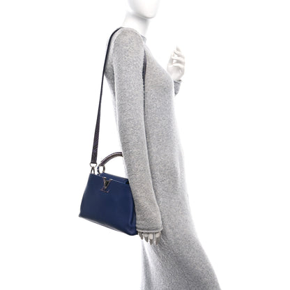 Louis Vuitton Taurillon Snakeskin Capucines BB Dark Blue 2 of 10