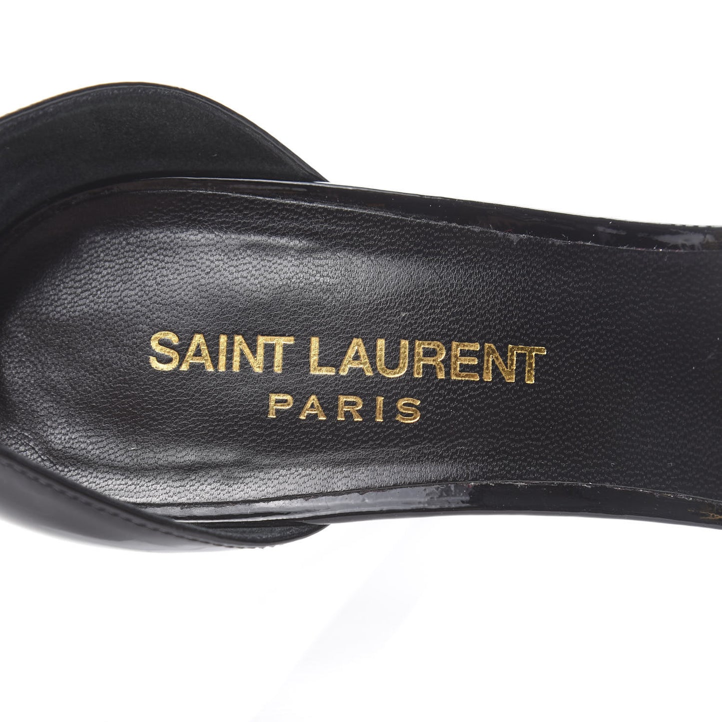 Patent Calfskin Chain Jane 110 Ankle Strap Sandals 37 Black