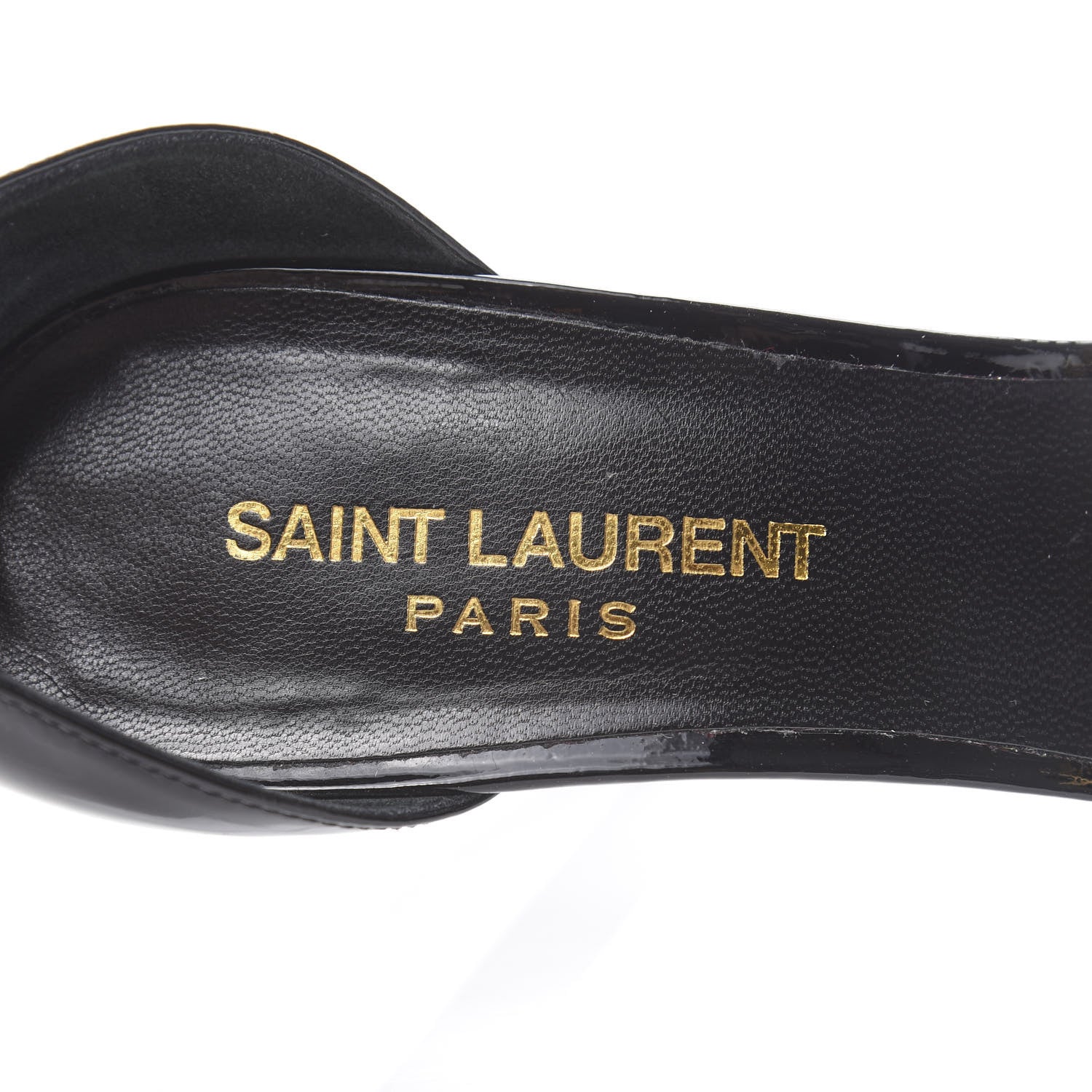 Saint Laurent Patent Calfskin Chain Jane 110 Ankle Strap Sandals 37 Black 8 of 8