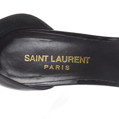 Saint Laurent Patent Calfskin Chain Jane 110 Ankle Strap Sandals 37 Black 8 of 8
