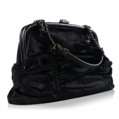 Chanel Pony Hair Small Sharpei Frame Tote Black 3 of 8