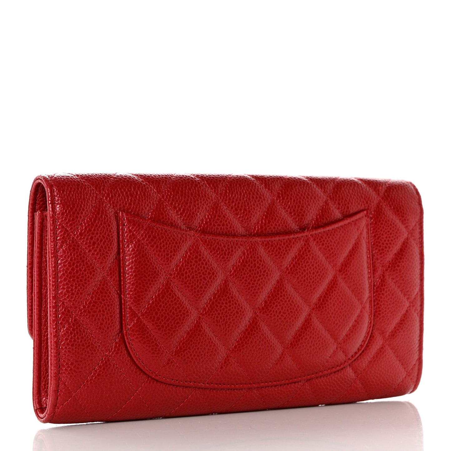 Caviar Quilted Travel Wallet Red