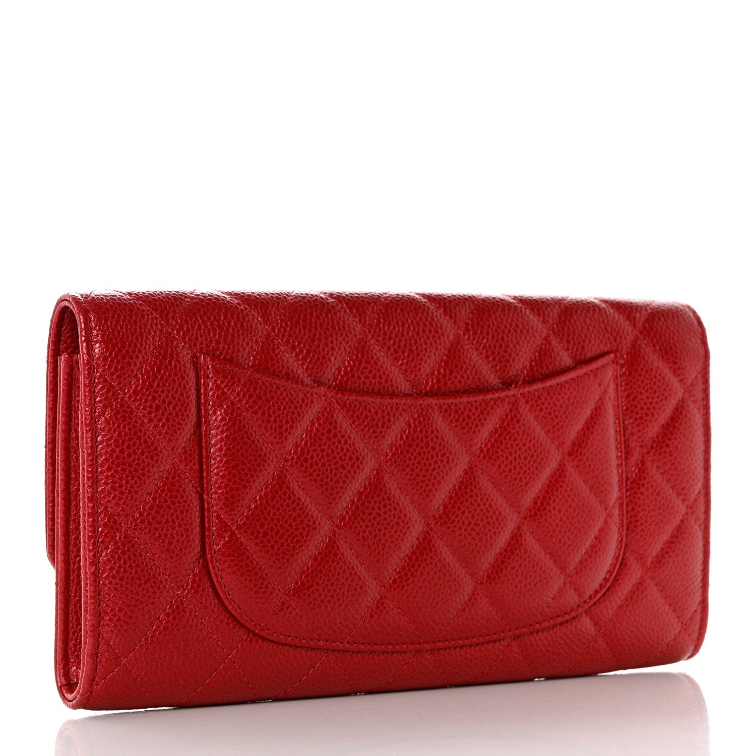 Chanel Caviar Quilted Travel Wallet Red 4 of 9