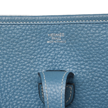 Hermes Taurillon Clemence Evelyne III PM Blue Jean 6 of 11
