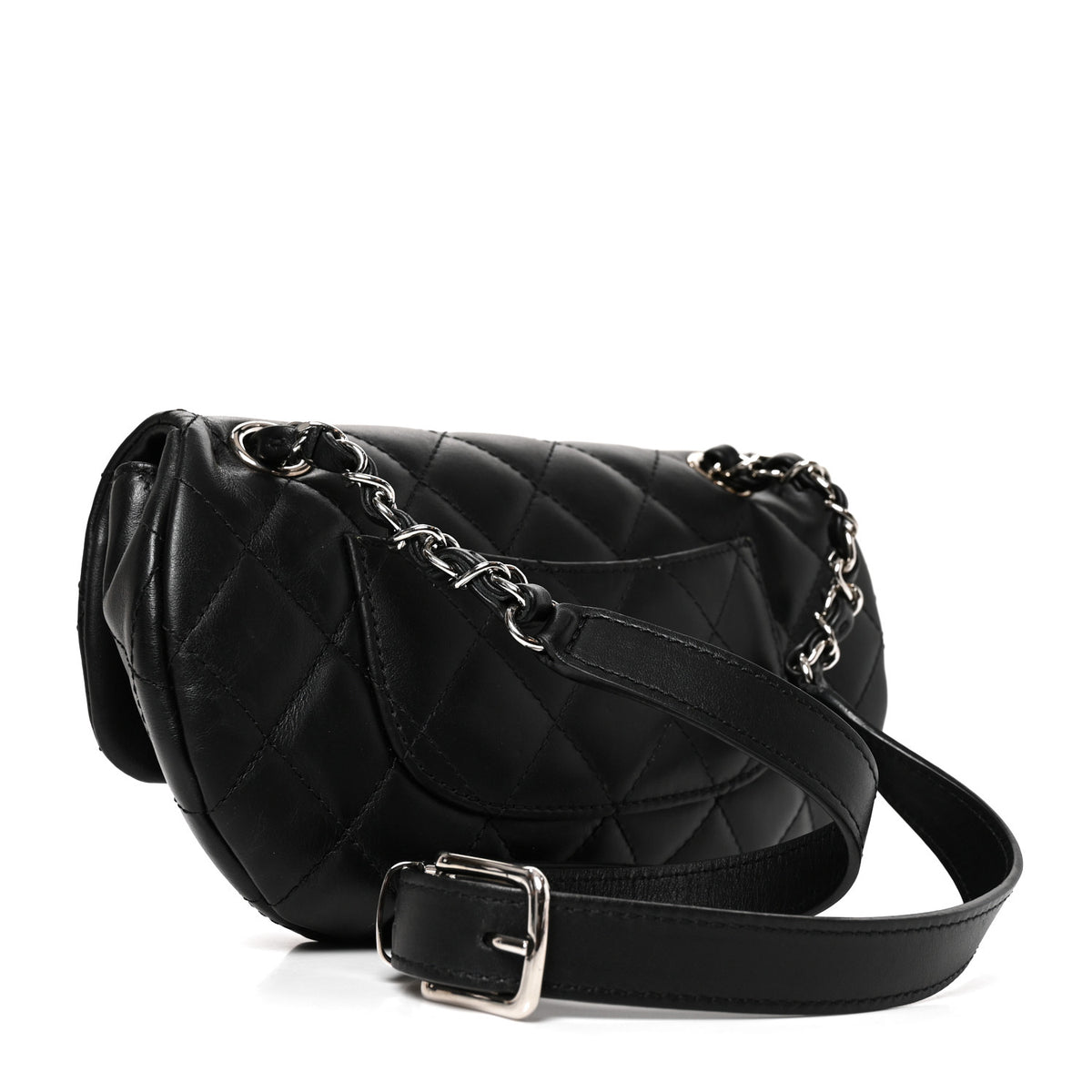Chanel Calfskin Quilted CC Uniform Flap Belt Bag Black 2 of 9