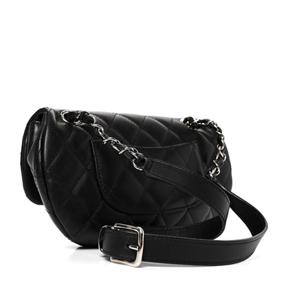 Chanel Calfskin Quilted CC Uniform Flap Belt Bag Black 2 of 9