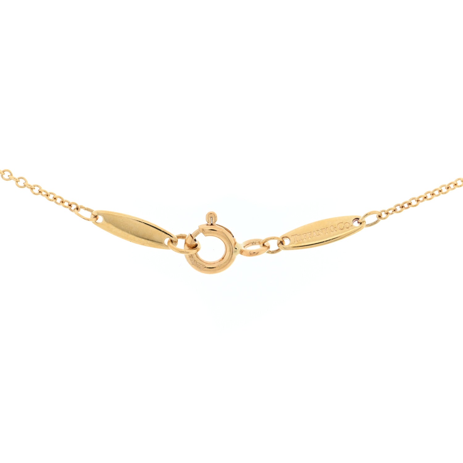 Tiffany 18K Yellow Gold Diamond .17ct Elsa Peretti Diamonds by the Yard Pendant Necklace 4 of 5