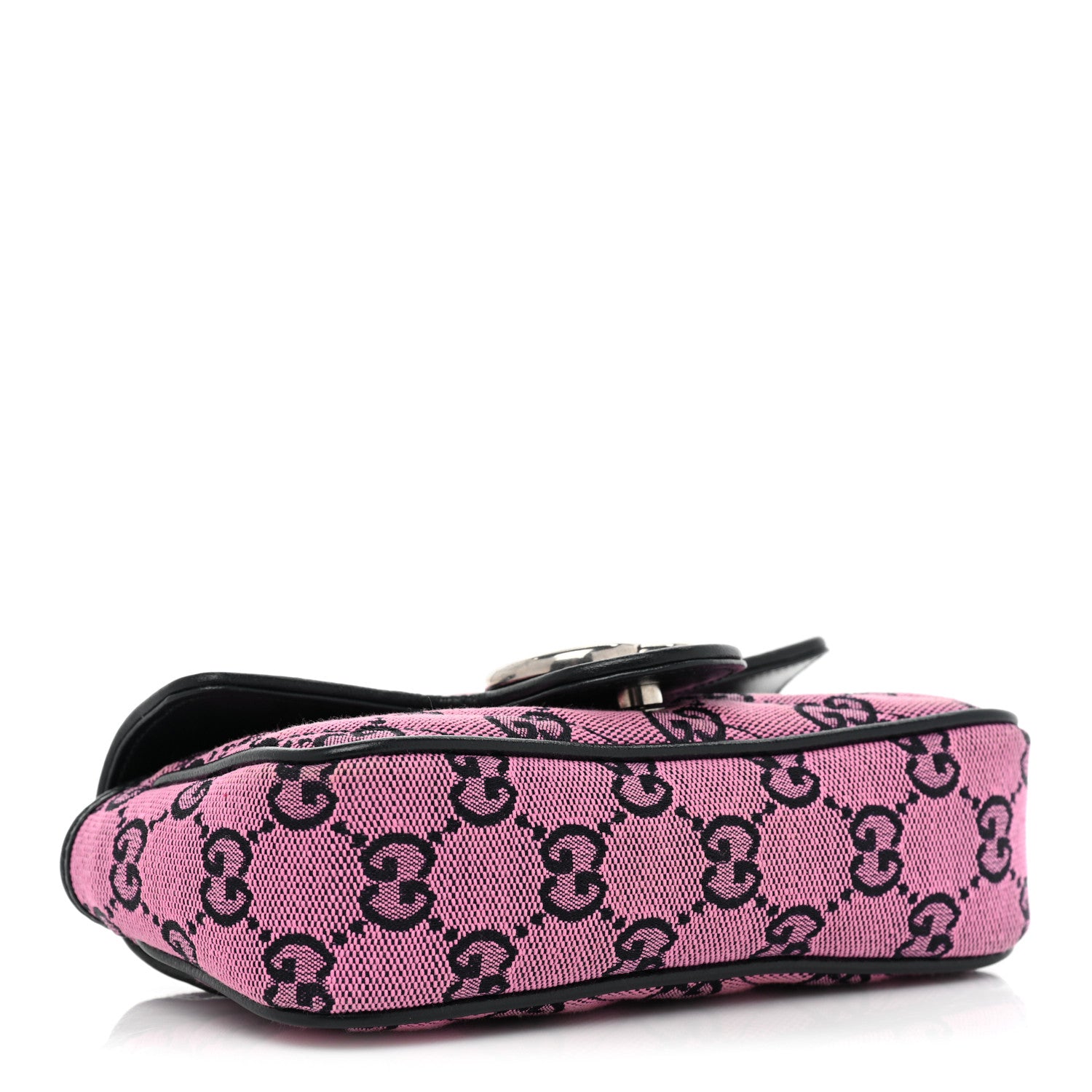 Gucci Monogram Multicolor Matelasse Diagonal Super Mini GG Marmont Shoulder Bag Pink Blue 4 of 10