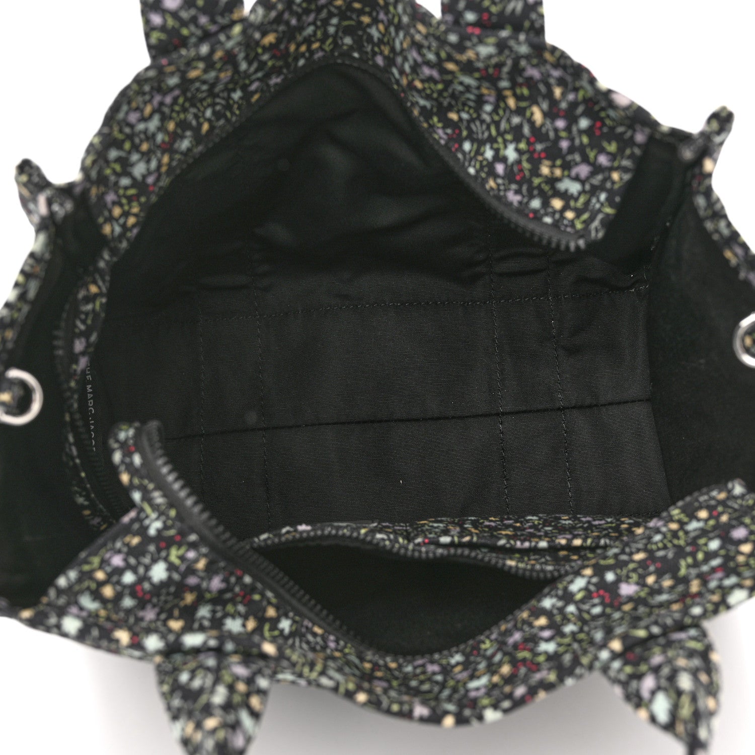 Marc Jacobs Cotton Canvas Floral Print Medium The Traveler Tote Bag Black 5 of 10