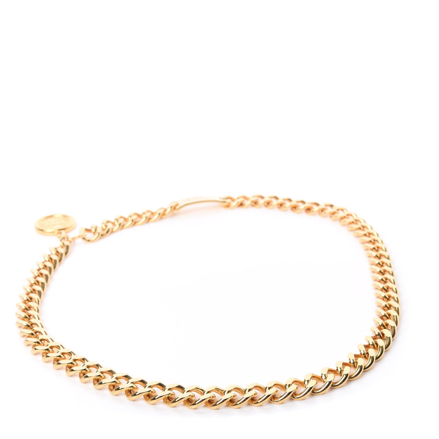 Metal Chain CC Medallion Belt Gold