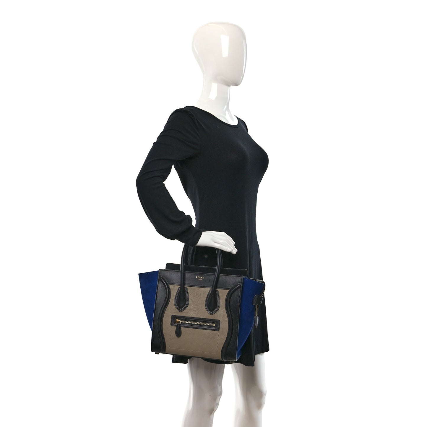 Elephant Calfskin Suede Micro Tri-Color Luggage Sand
