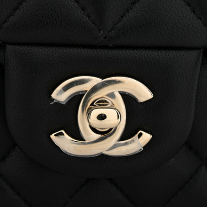 Chanel Lambskin Quilted Mini Top Handle Rectangular Flap Black 12 of 13