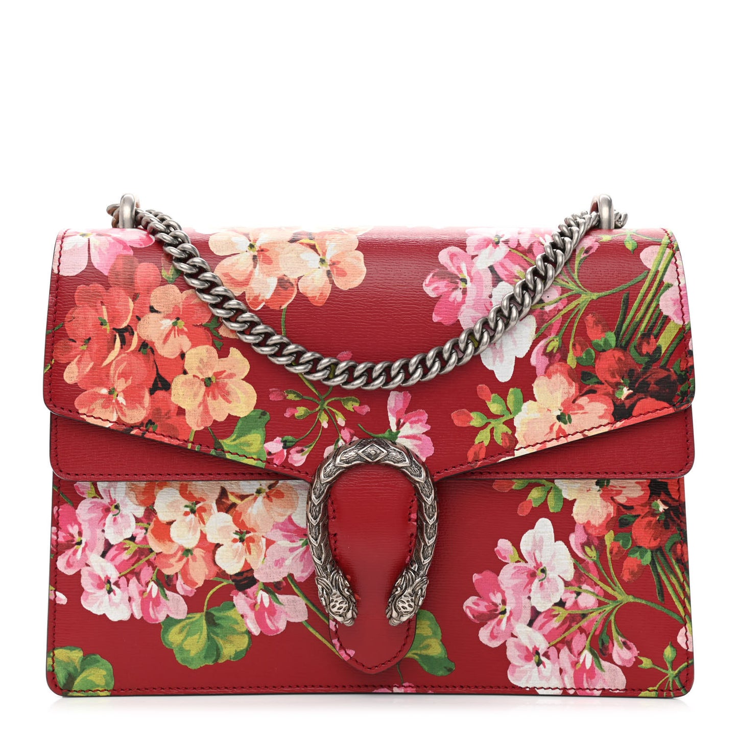 Calfskin Blooms Print Medium Dionysus Shoulder Bag Romantic Cherry Multicolor