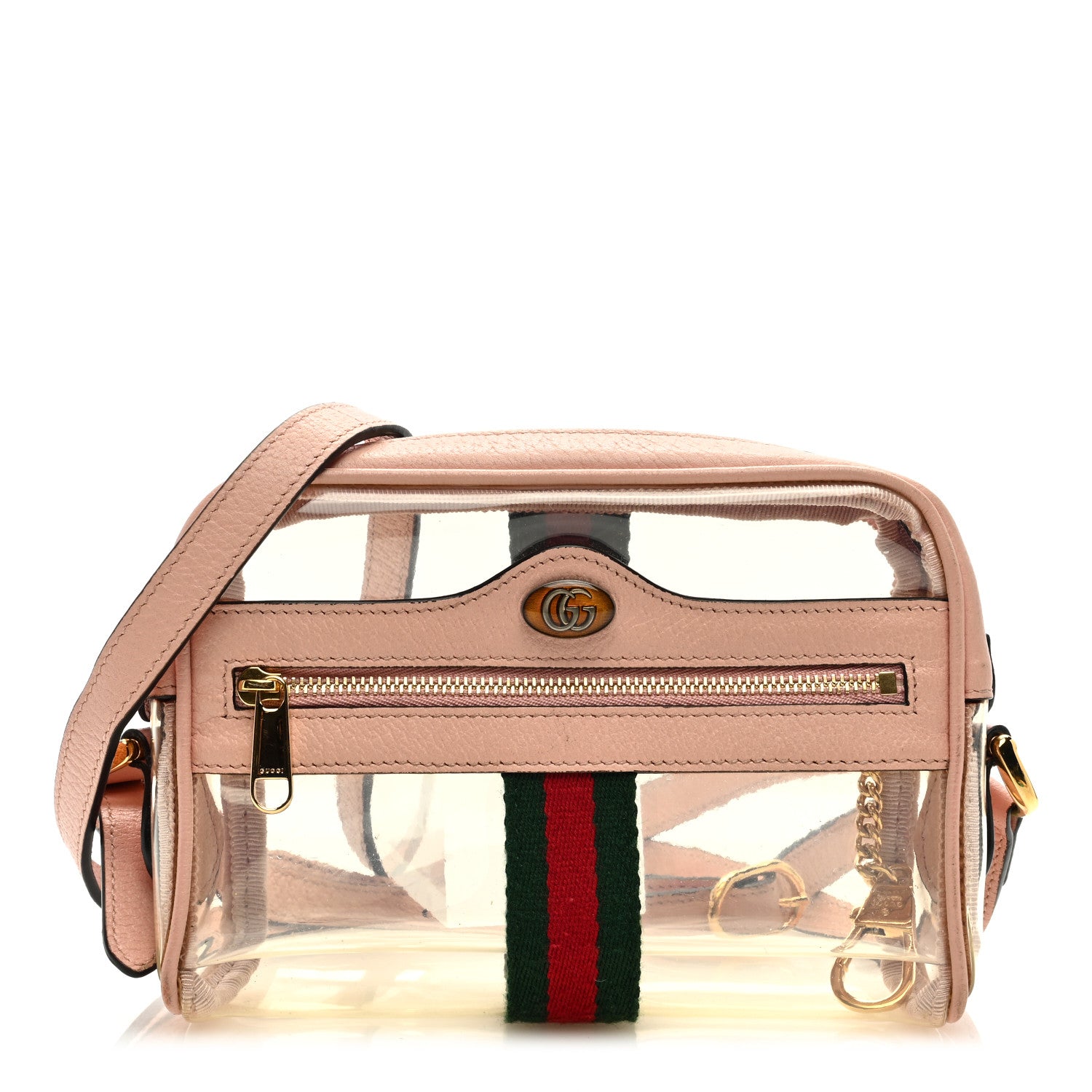 Gucci Vinyl Web Mini Ophidia Transparent Shoulder Bag Perfect Pink 1 of 9