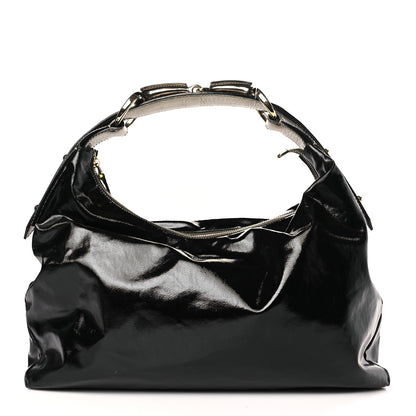 Gucci Dialux Medium Horsebit Chain Hobo Black 1 of 9