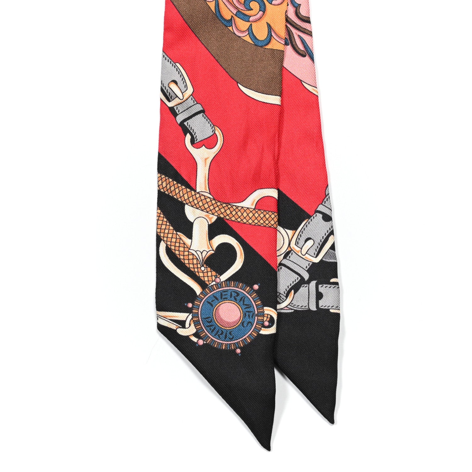 Hermes Silk Festival des Amazones Twilly Black Rouge Bleu 4 of 4