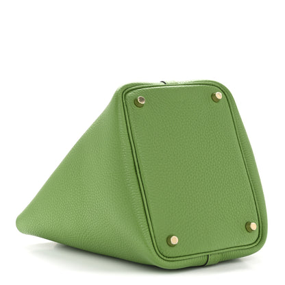 Hermes Taurillon Clemence Picotin Lock 18 PM Vert Yucca 4 of 12
