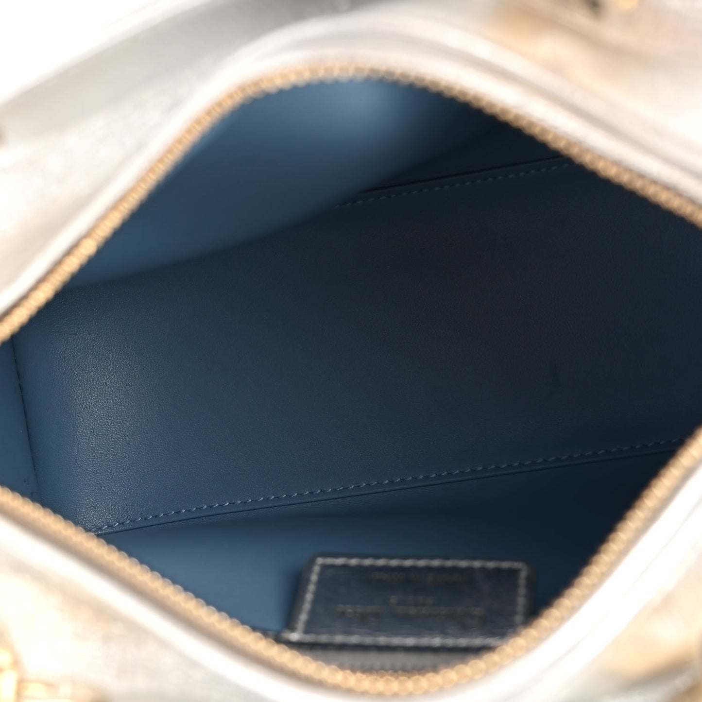 Metallic Calfskin Embroidered Lady Dior Silver Multicolor