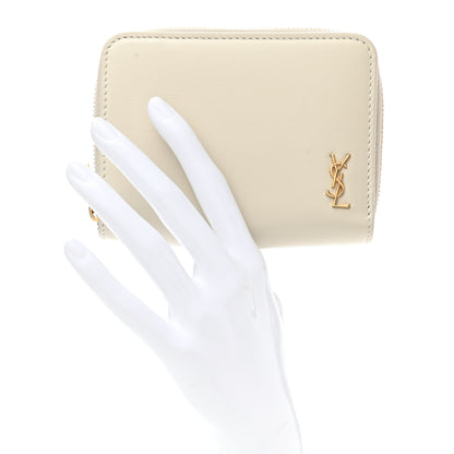 Saint Laurent Calfskin Compact Zip Around Wallet Crema Soft 2 of 7