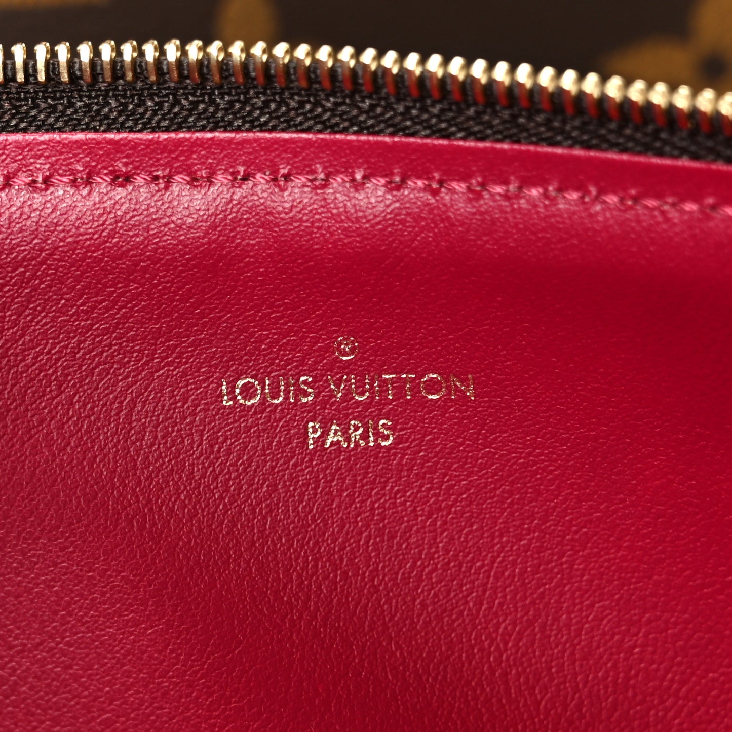 Monogram Pochette Felicie Chain Wallet Fuchsia