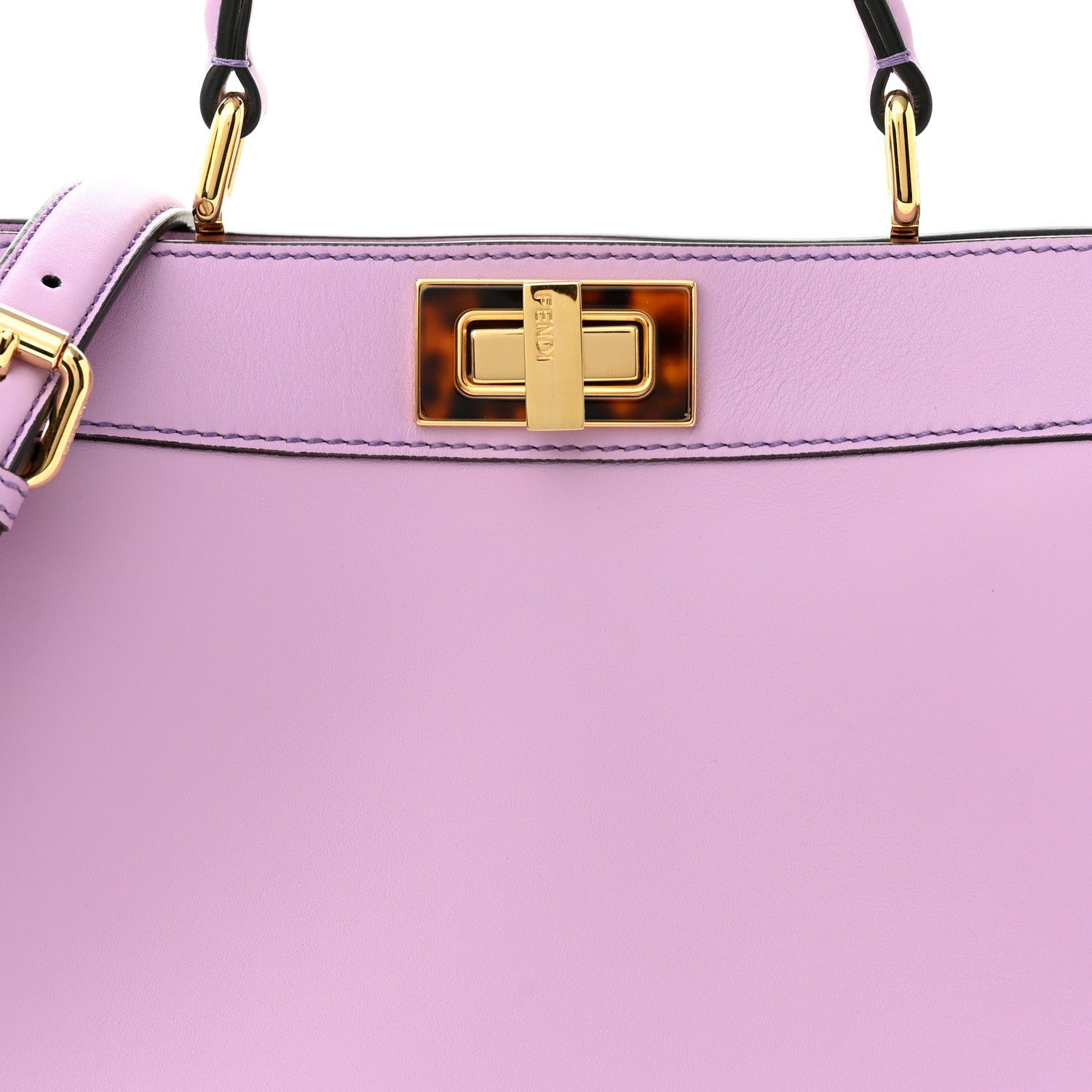 Fendi Vitello Seta Shiny Nappa Plexiglass Small Peekaboo I SEE U Satchel Violetta 9 of 11