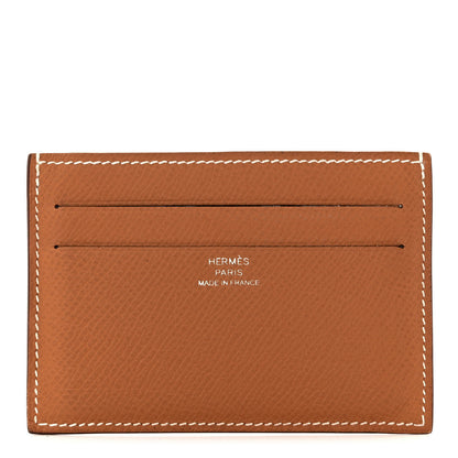 Hermes Epsom Citizen Twill Card Case Gold 1 of 7