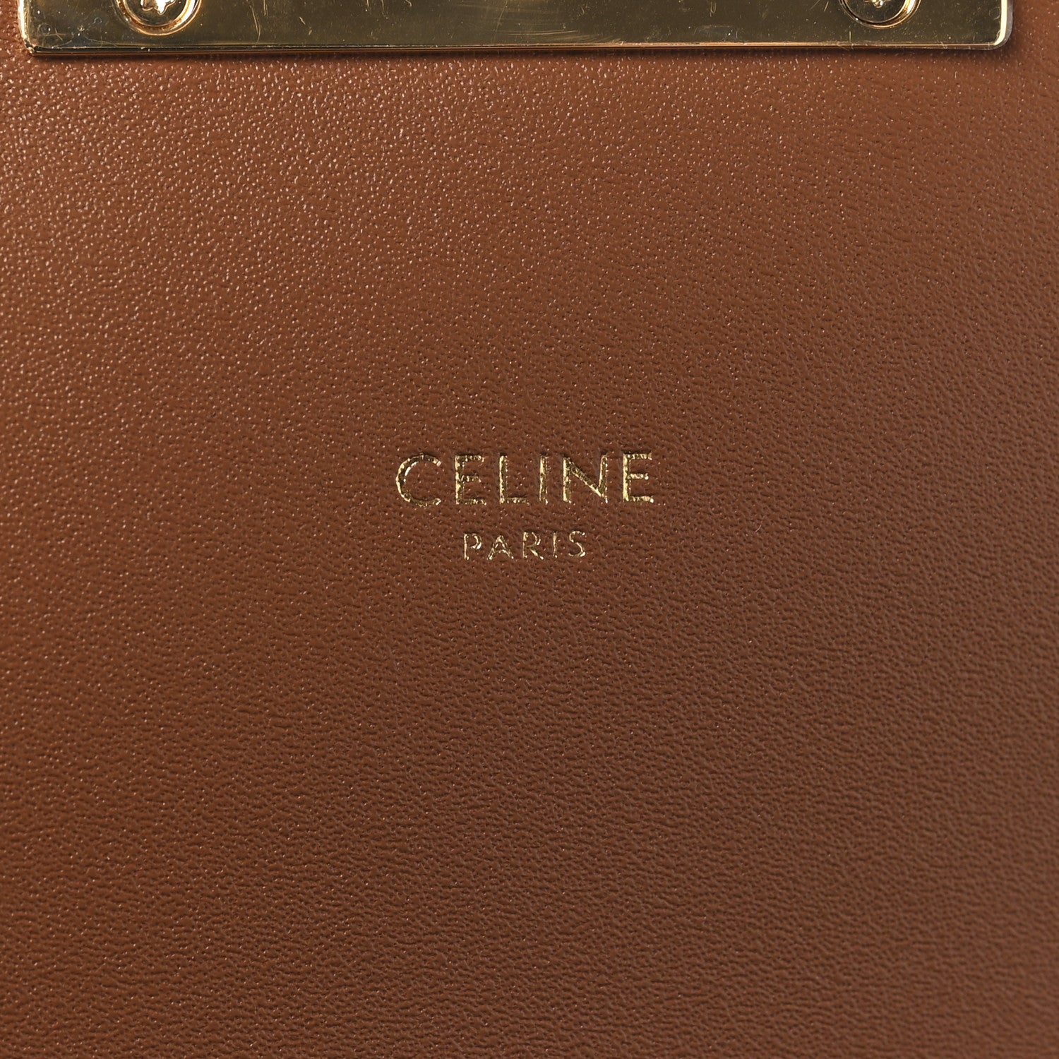 Celine Triomphe Canvas Calfskin Medium Triomphe Bag Tan 7 of 10
